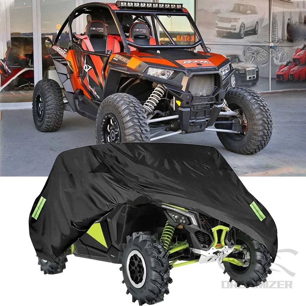 UTV 2 Row Seats Utility Vehicle Storage Cover For Can-Am Maverick X3 Defender Max HD10 HD8 Compatible With Polaris RZR