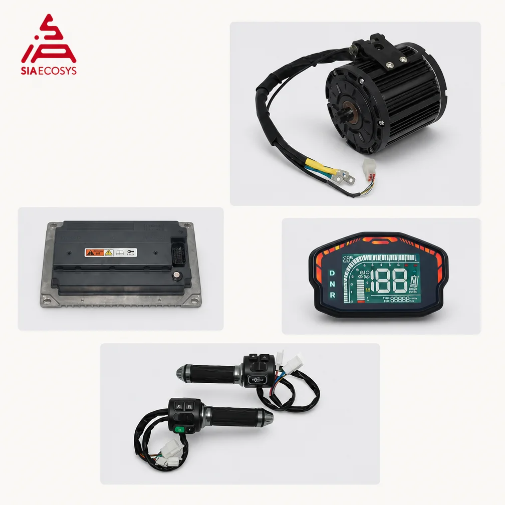 QSMOTOR QS138 V1 3000W 70H Mid Drive Motor with Spline Shaft and VOTOL EM200-2SP CAN Controller Conversion Kit