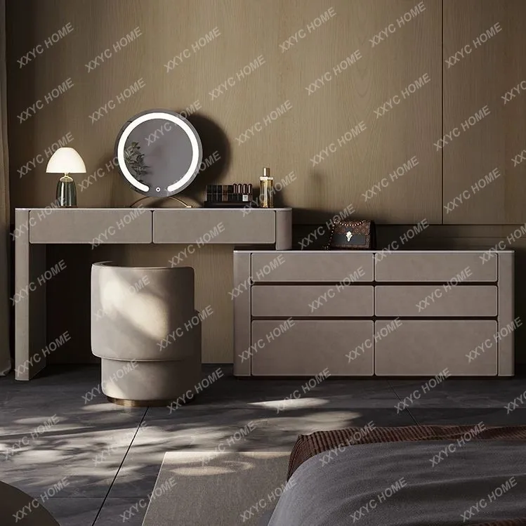 

HHLight luxury retractable makeup table solid wood desk locker multi-function