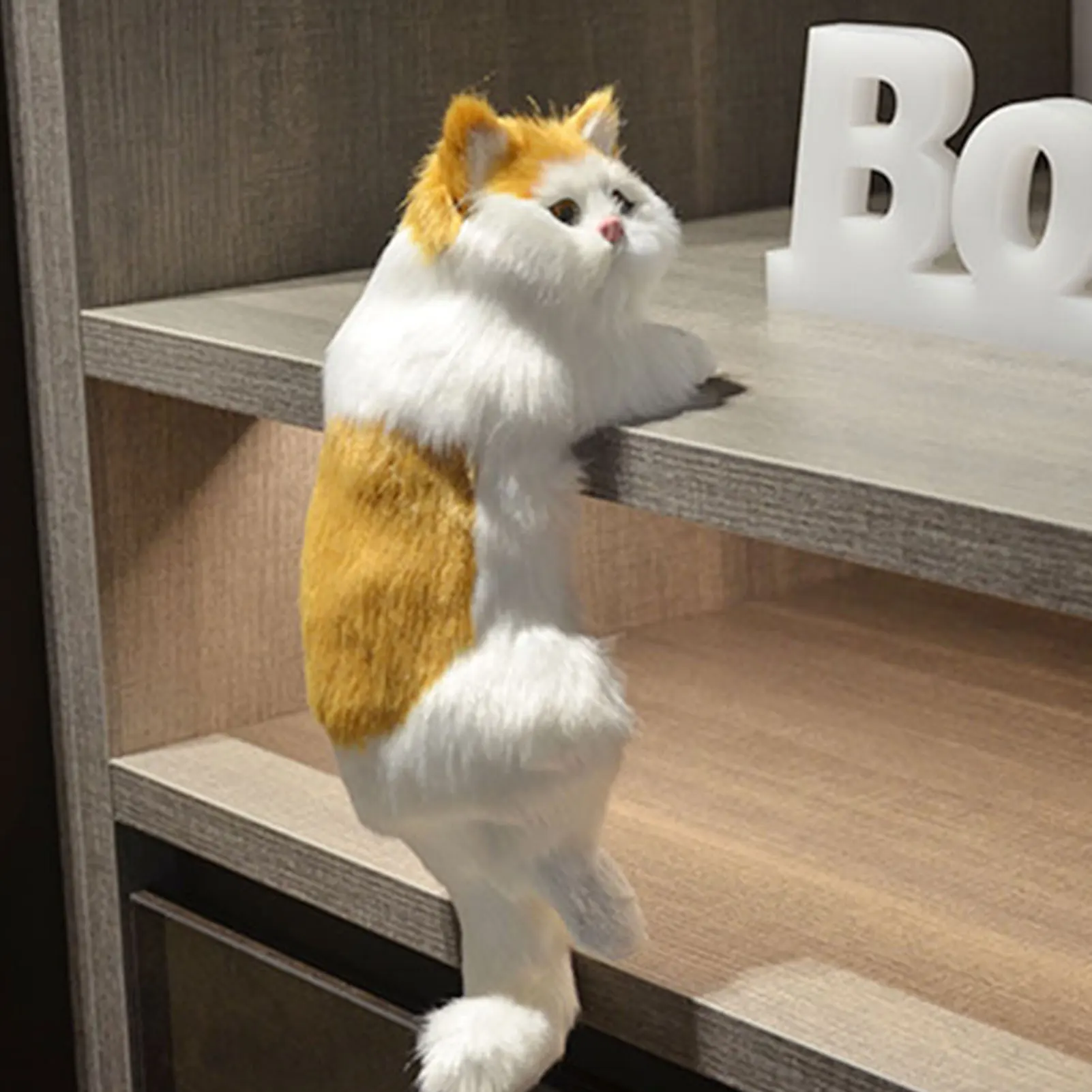 Simulation Furry Cat Figurines Cute High Simulation Figure Statues For Office Decoration