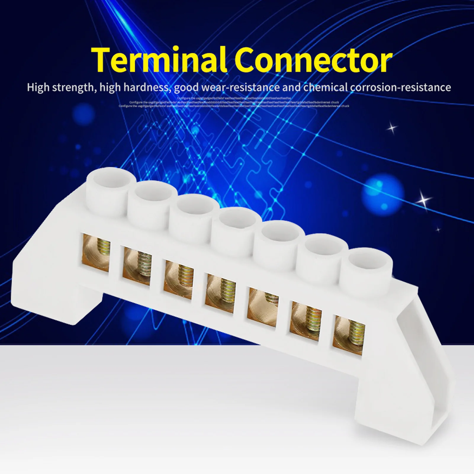 Terminal Connector Terminal Block 7-Hole Bridge Design Electrical Distribution Wire Screw Brass Terminal Block Connectors
