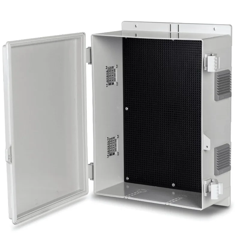 Outdoor Electrical Junction Box, ABS Water Resistant Enclosure with Internal Mounting Panel & Hinged