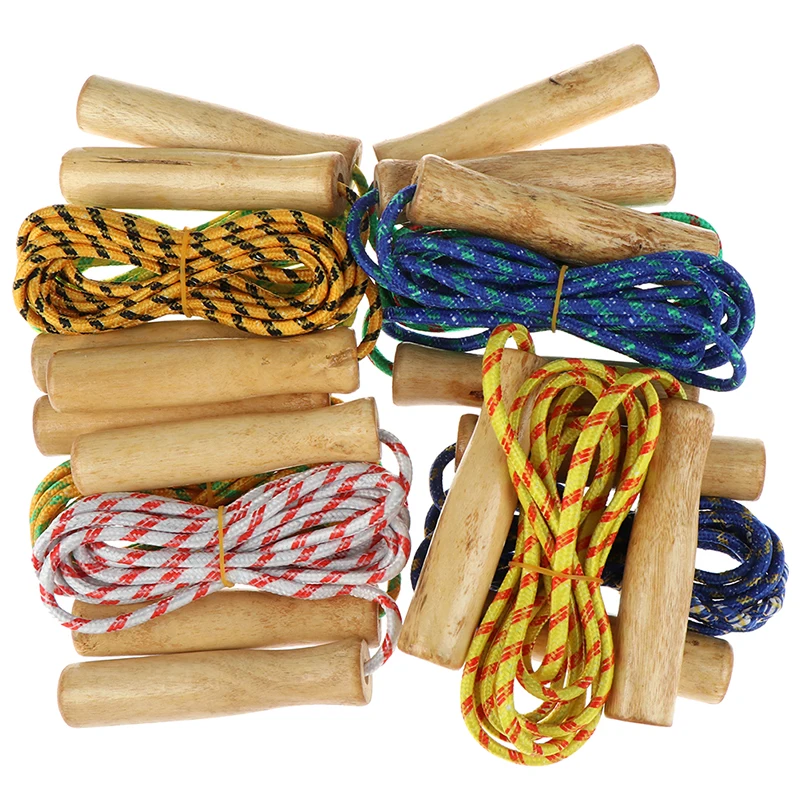Wood Handle Jump Rope Exercise Body Building Fitness Equipment For Adult Kids Wooden Handle Skipping Rope Sport Training