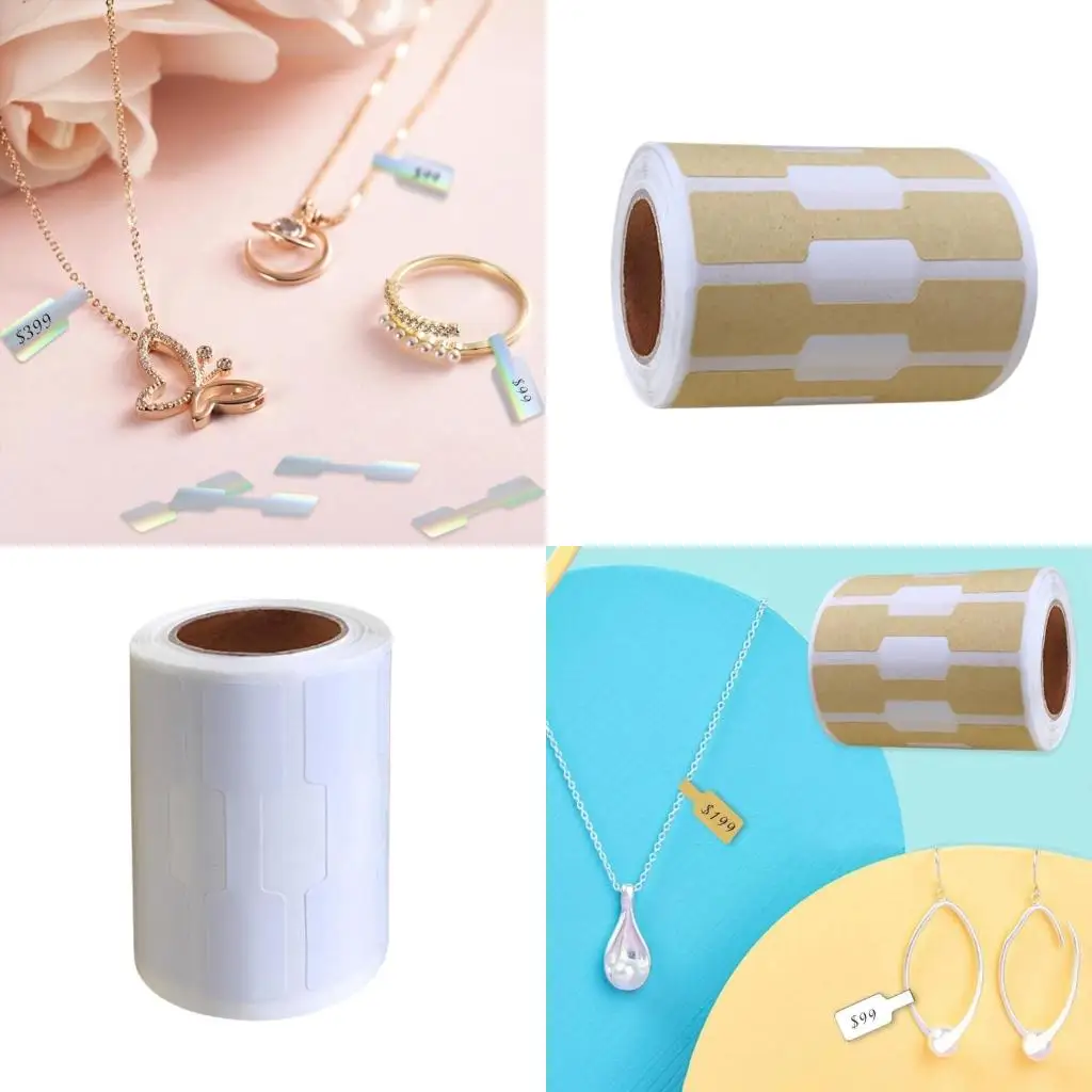 Set of 500 Prices Labels for Jewelry Handmade Kraft Paper Sticker Rings Hangtags