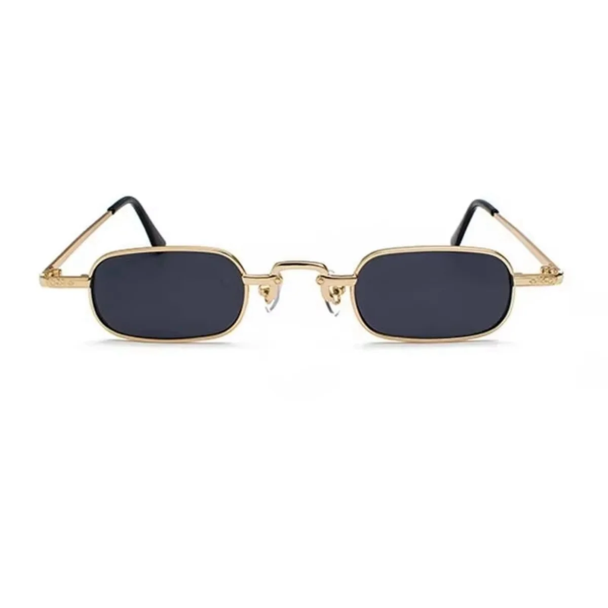 ABJZ 2 個レトロパンクメガネ透明スクエアサングラスレトロメタルフレーム