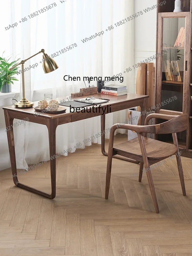 

D176 North America Black Walnut Wooden Desk Home Solid Wood Office Nordic Writing Desk Study Furniture Study Table office furnit