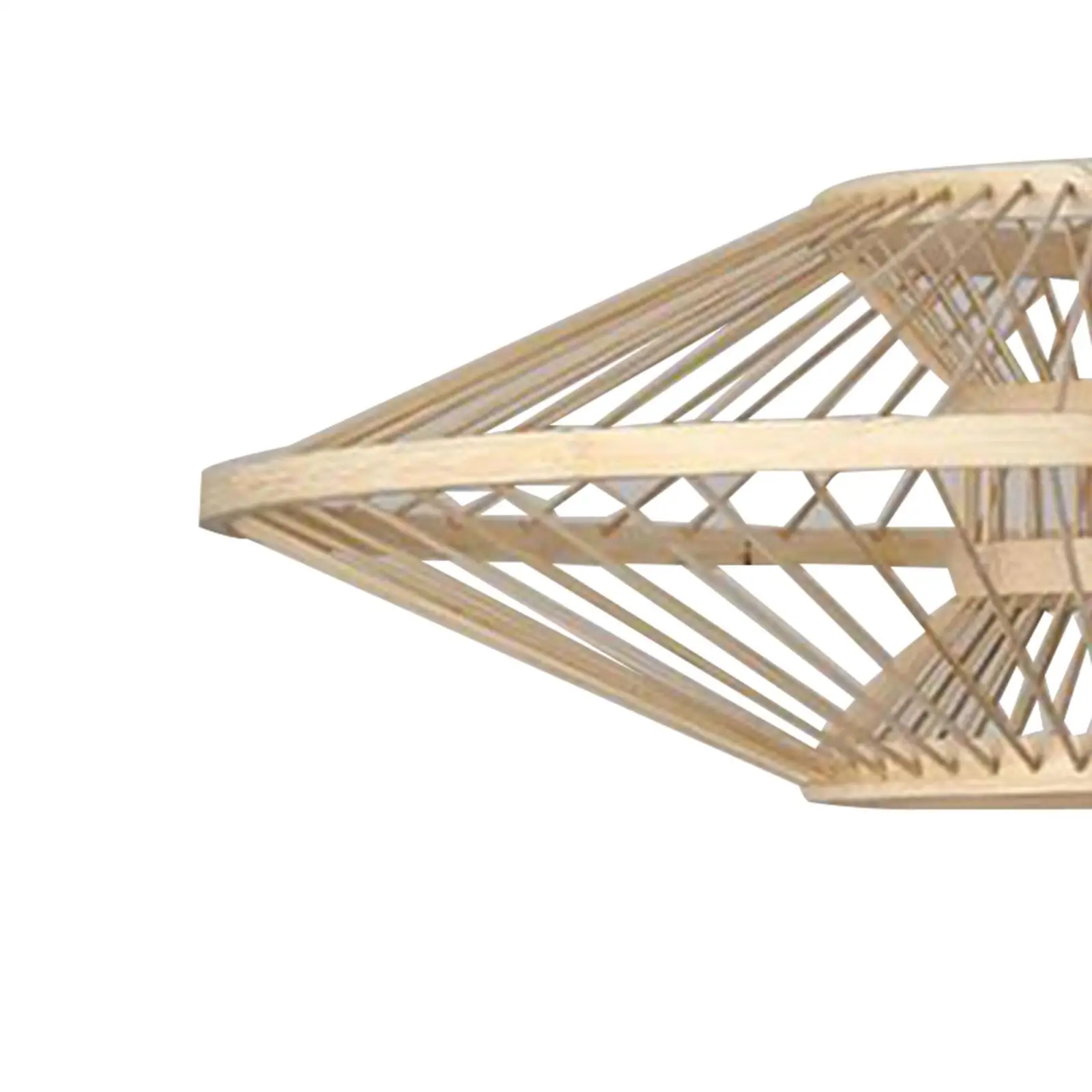 Rustic Bamboo Ceiling Hanging Light Fixture Restaurant Chandelie LED Pendant Lighting Lamp Shade for Cafe Office Decor Loft Bar