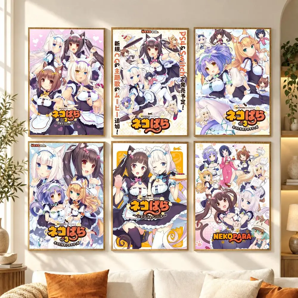 Kawaii Visual Novel N-Nekopara Poster Premium Modern Waterproof Wall Art Pictures for Bedroom Living Room Bar Decor