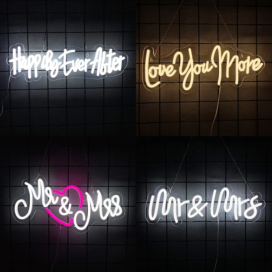 

Love You More Neon Sign For Wall Decor,Light Up Sign For Wedding Party Decor,Living Room,Bedroom,Best Gift For Lover,USB Powered
