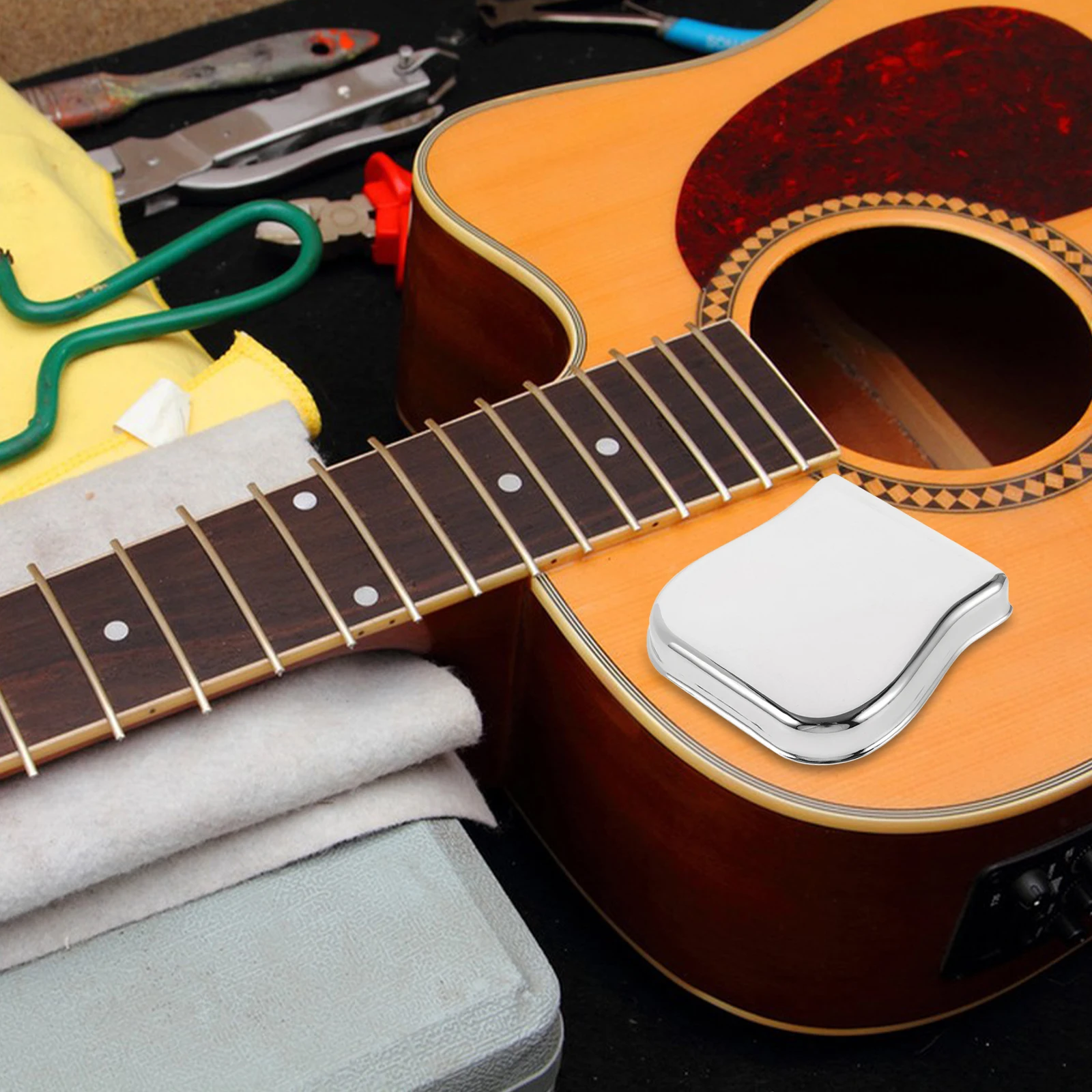 

Guitar Bridge Cover Metal Guard for TL Curved Bridges Precision Fit Durable Wear Resistance Bass Parts Sound Hole Cover Electric