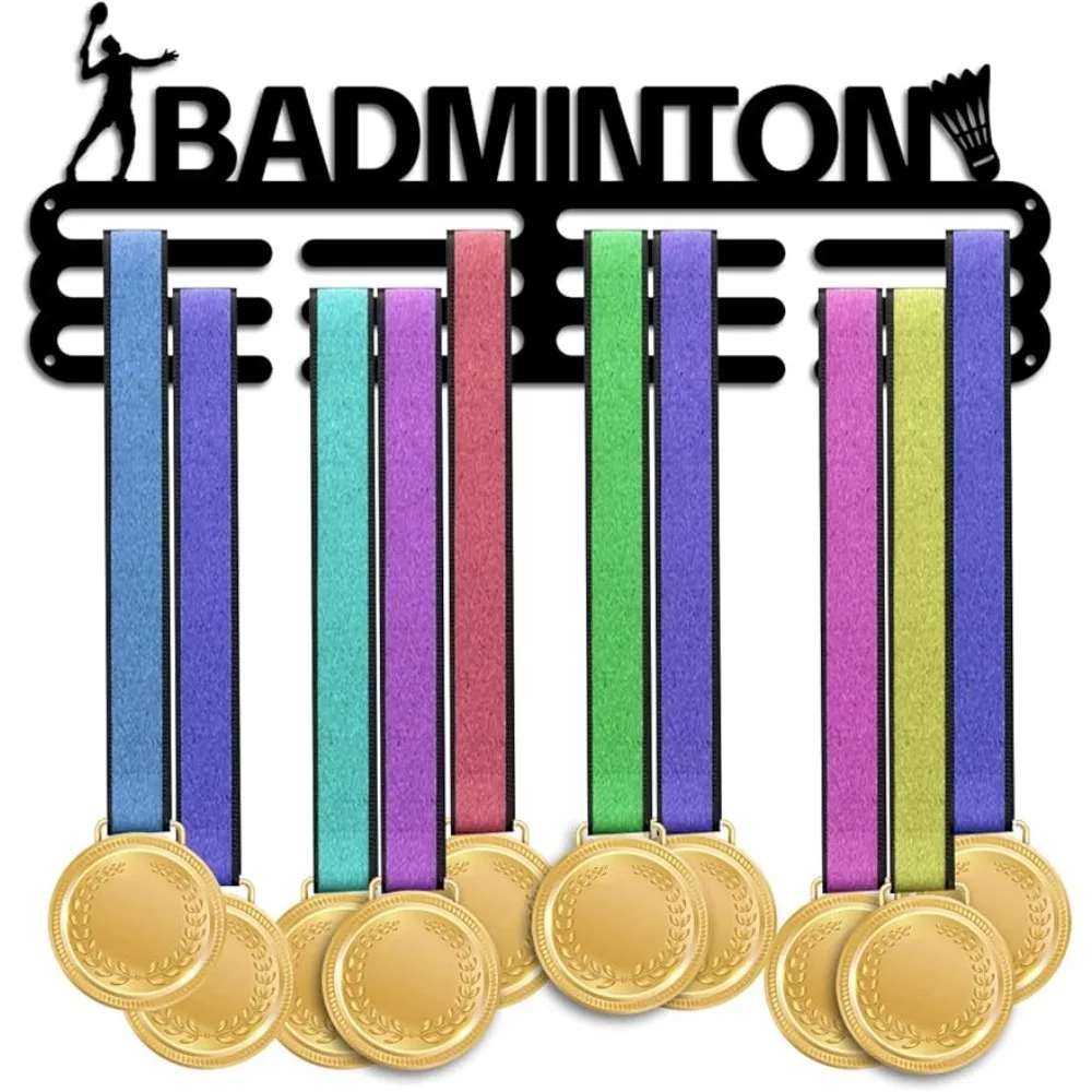 Medal Hanger Holder Badminton Medal Display Rack Hanger Awards Ribbon Cheer 3 Lines Sport Award Rack Wall Mount Metal Frame