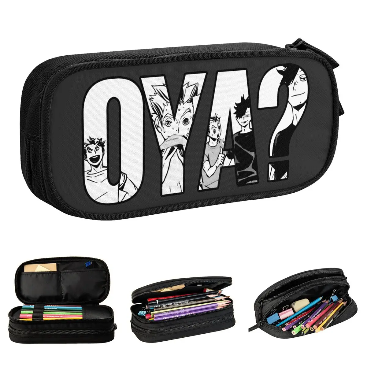 oya haikyuu lapis cases kuroo anime bokuto oya manga shoyo pencilcases caneta grande capacidade bolsa estudantes papelaria da escola 01