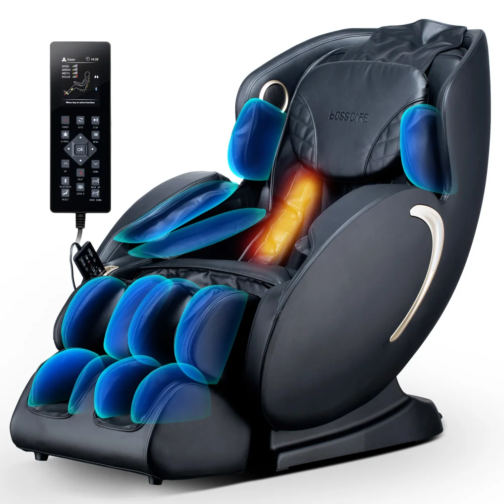 

3D Zero Gravity Massage Chair,Full Body Shiatsu Recliner with APP Black