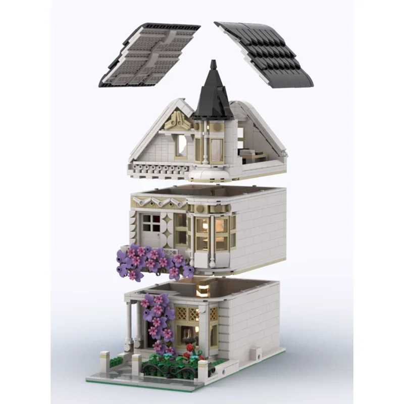 Moc Bausteine Viktorianischen Stadthaus Technologie Modulare Ziegel Modell Geschenke Weihnachten Spielzeug DIY Sets Montage