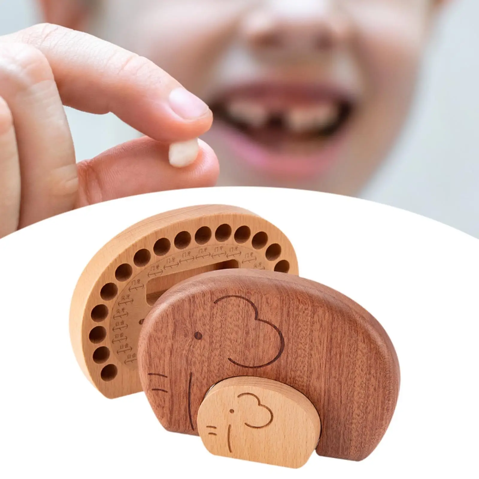 

Деревянный ящик для хранения детских зубов в форме слона, легкий, многоцелевой для новорожденных