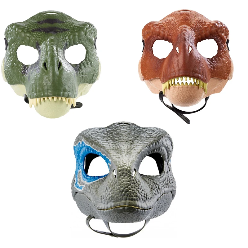 

Horror Dinosaur Headgear Dragon Lifelike Dinosaur Mask Halloween Party Cosplay Open Mouth Latex Scared Mask Gifts