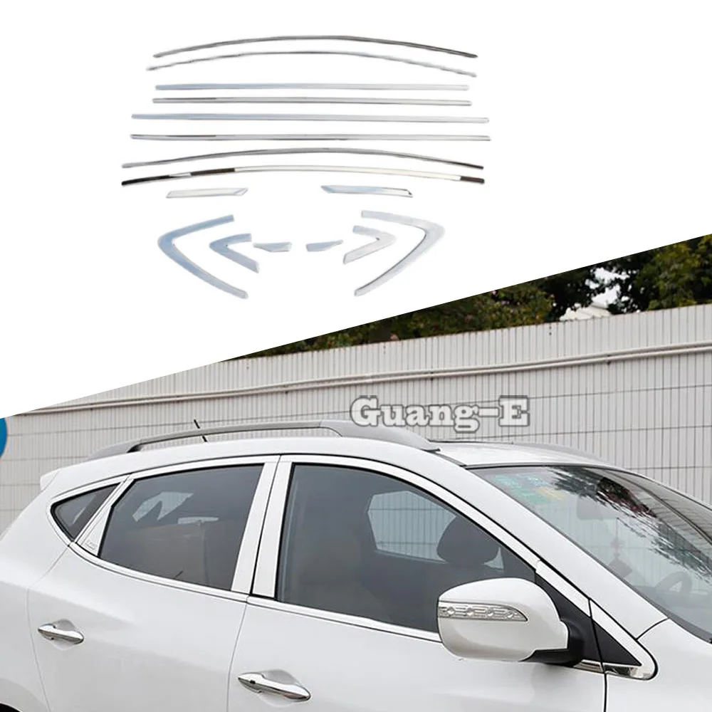 Stick Glass Window Garnish Pillar Middle Column For Hyundai IX35 2010 2011 2012 2013 2014 2015 2016 2017 Strip Trim Panel Cover