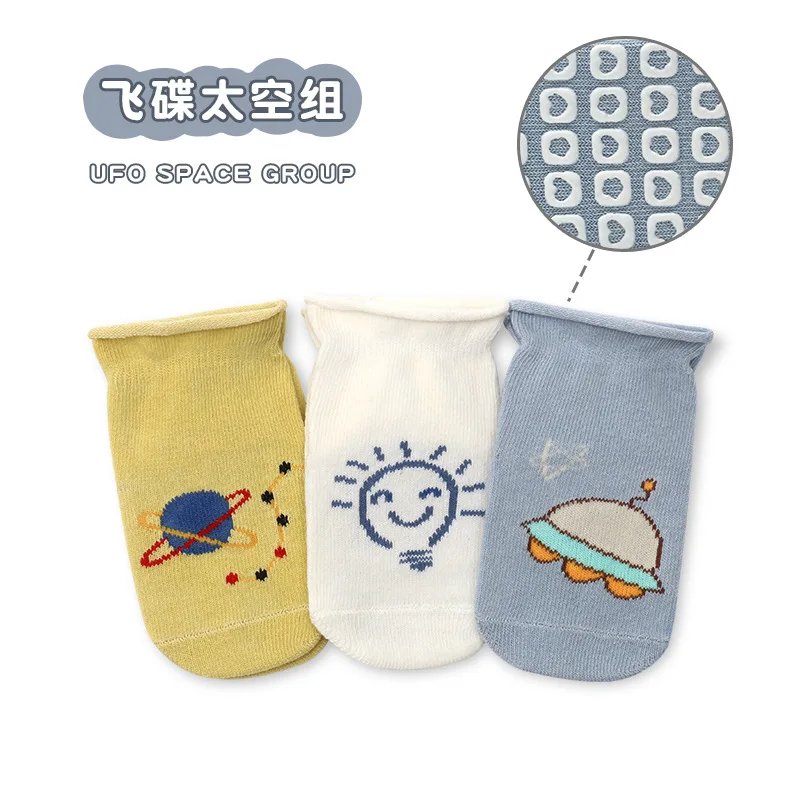 Chaussettes en coton pour nouveau-né, chaussettes pour enfants, semelle coordonnante, point, accessoires vestisens, premier dépôt pour obtenir un rabais, 3 paires