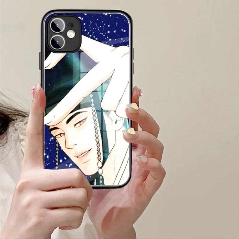 Painter of the Night Anime Phone Case Glass 14 13 11 12 Pro 8 7 Plus X 13 Pro MAX XR XS MINI Black Covers