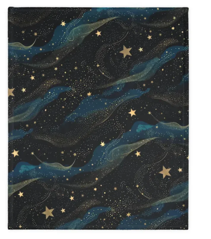 Decke mit Astrologie-Motiv, Sternzeichen, Mond und Sterne, lila Witchcore-Dekor, Gothic-Couchdecke, gemütliches Geschenk – Detail 5