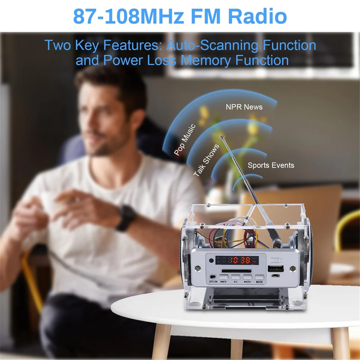 【Price&Drop】DIY Bluetooth Speaker Kit, Soldering Practice Kit with Battery Mini Stereo USB Sound Amplifier for DIY Kits US Plug