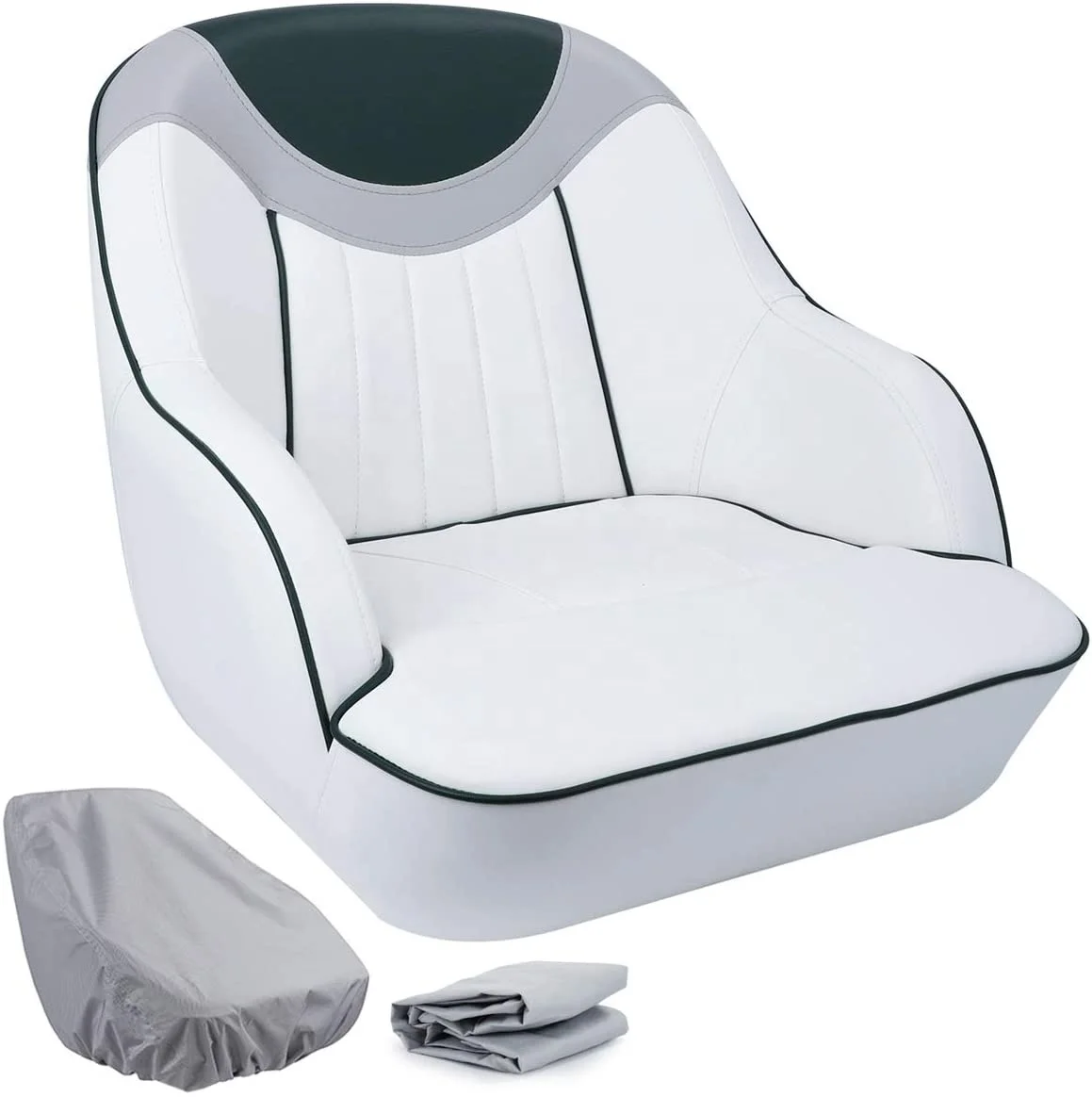 

Boat Captain Seat Marine Grade Vinyl Swivel Folding Luxury Marine Comfortable Deluxe Boat Seat for Boats