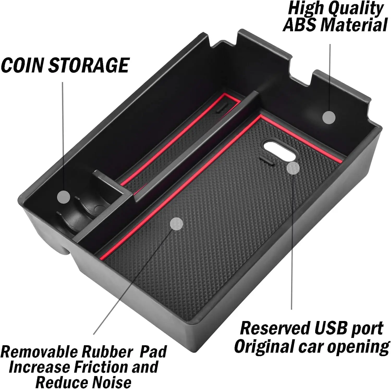 For Kia Sportage 5 2023 2024 NQ5 Central Console Armrest Box Storage Container Organizer Insert Tray Holder Car Accessories