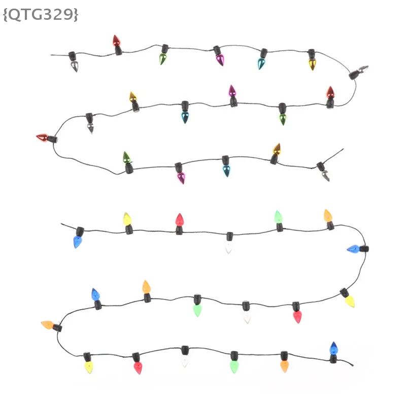 

【F2-QT329】0.5m 1/12 Scale Dollhouse Miniature Christmas Lights - Multi-Colored Plastic String Lights for Decor