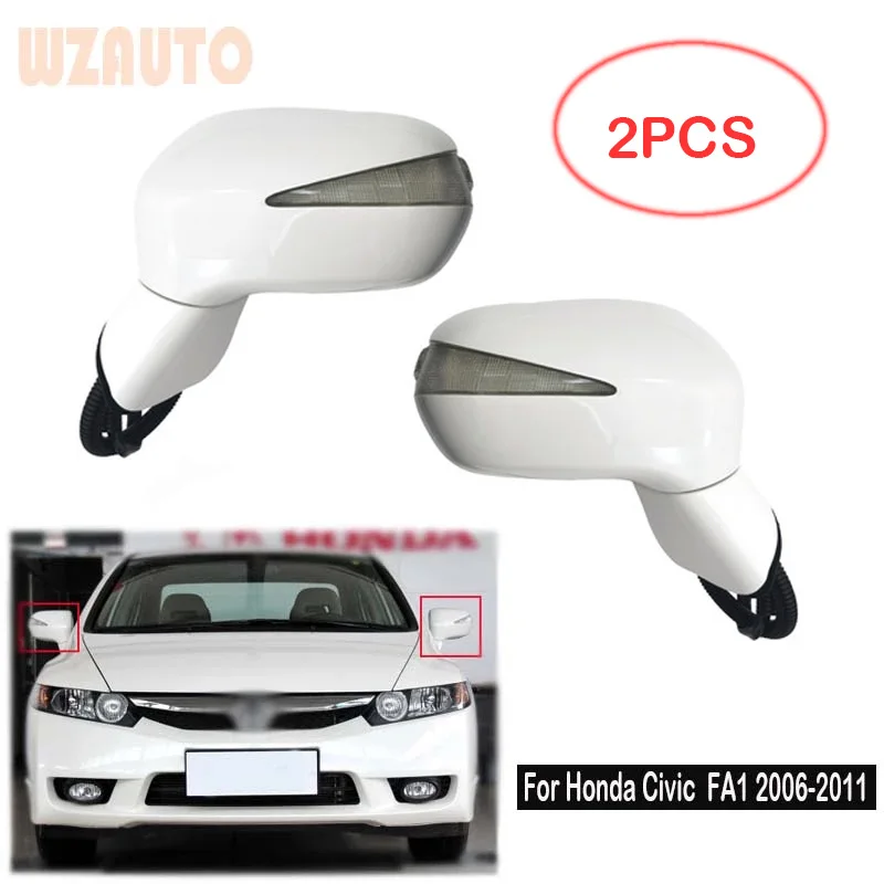 1Pair Base Color  Car Rear View Mirror Assembly Turn Signal Light Assy For Honda Civic 2006 2007 2008 2009 2010 2011 5PINS 7PINS