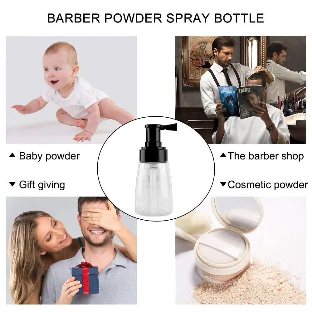 180ML Hair Salon Powder Spray Bottle Barber Haircut Talcum Refillable Plastic Container Portable Styling Tools Accessories