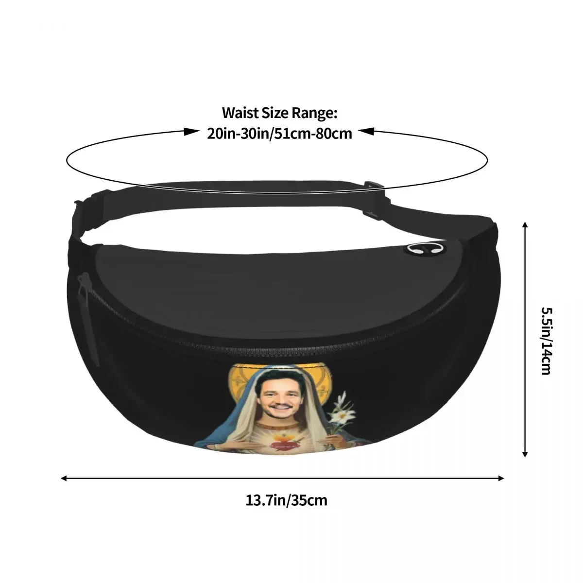 Fashion Pedro Pascal Sacred Heart Fanny Pack for Traveling Men Women Crossbody Waist Bag Phone Money Pouch