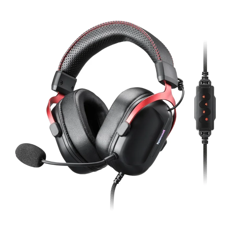 Redragon H312 Wired Gaming Headset, 7.1 Surround Sound, 50 mm Drivers, Noise-canceling Microphone, Over-Ear Headphones