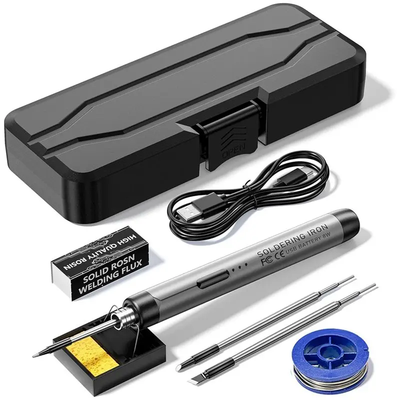 A84E-USB Rechargeable Portable Soldering Iron 3-Speed Temperature Adjustable Electric Repair Welding Iron Tool