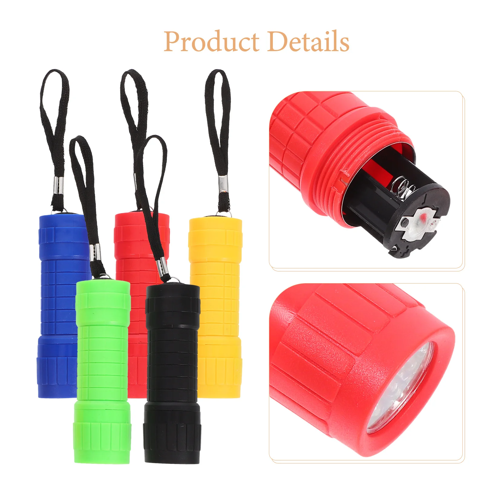 

5Pcs LED Flashlight Mini Portable High Brightness Lightweight Plastic Outdoor Camping Pocket Flashlights Multipurpose Emergency