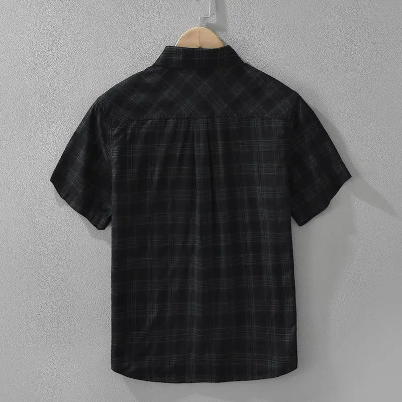 

Men's Cheered ort Sve irt Loose Fit Thiened Summer Top Daily Wear Casual Sle Flip Collar Design