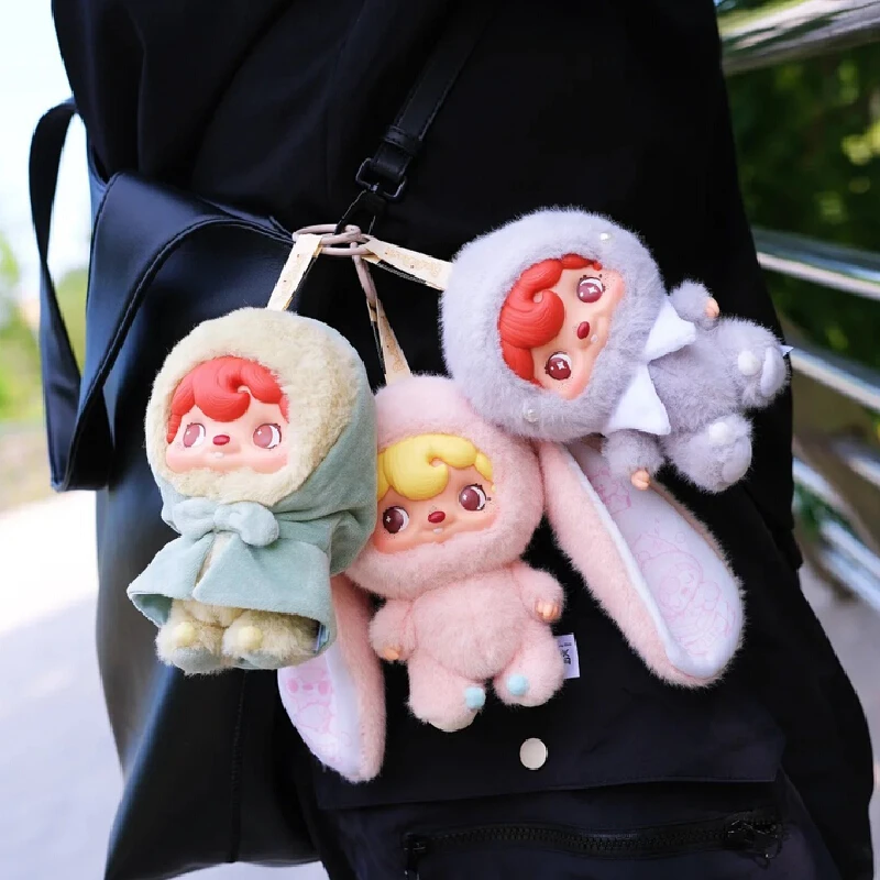 Pouka Pouka シリーズブラインドボックスかわいい漫画ビニール人形トレンディなデスクトップ置物飾りバックパックペンダントサプライズブラインドボックスおもちゃ