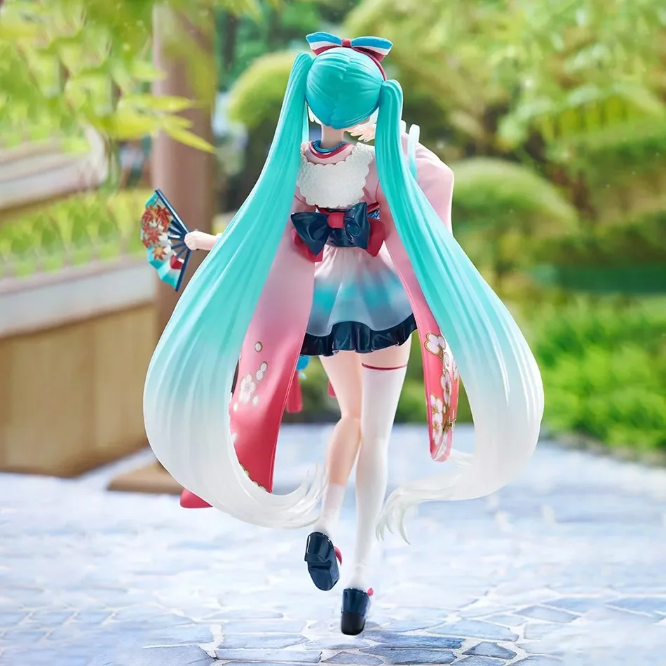 20cm moda Hatsune Miku figura de Anime Kimono Hatsune Miku figuras de acción Kawaii chica estatuilla PVC colección modelo Juguetes