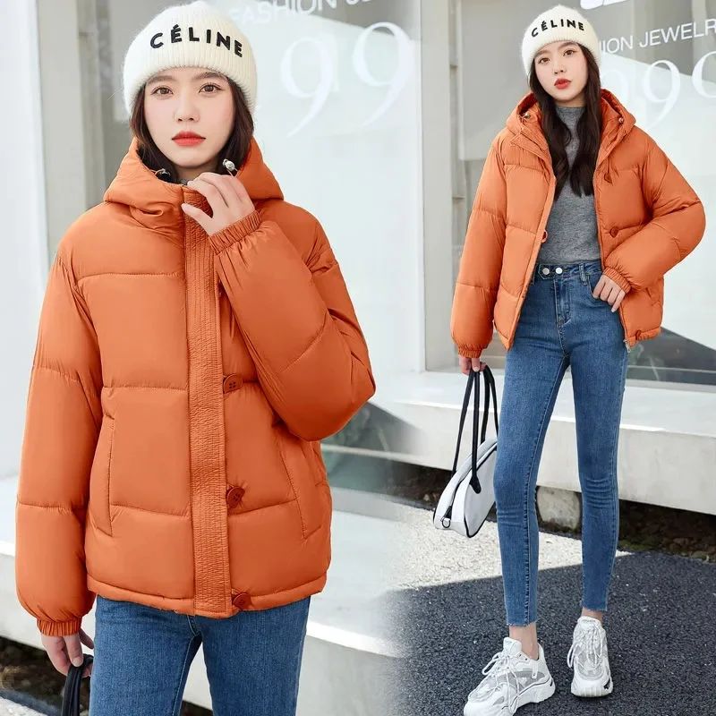 Winter Puffer Jacket Women Parkas Coat 2023 Oversize Thicken Warm Black Hooded Korean Fashion Outerwear Padded Cotton