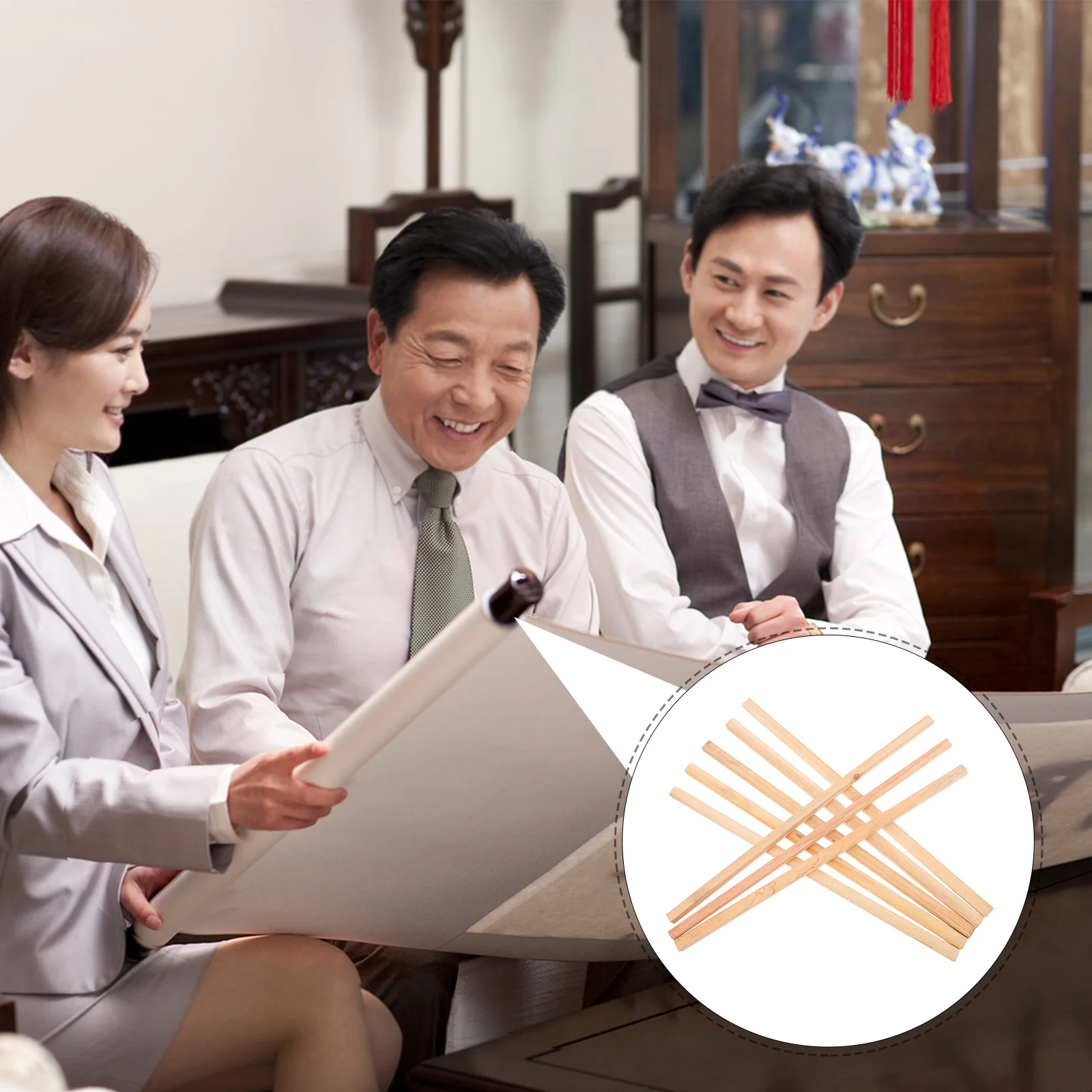 8 قطعة ملحقات تركيب التمرير العصي الخشبية قضبان عرض قوية للخط الفني الملصقات اللوحة أقطاب معلقة