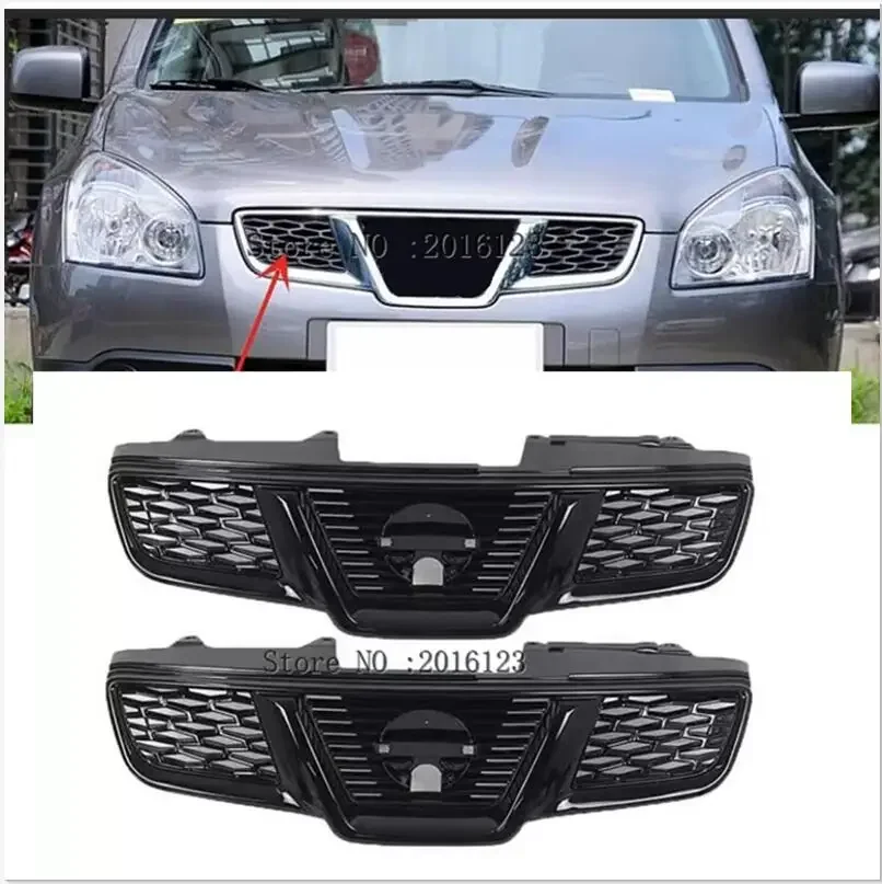 

Bright black for Nissan Qashqai J10 2008-2013 Environment Front Grille Trim Racing Grills Trim 1PC