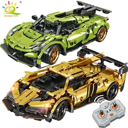 HUIQIBAO 1:18 RC Technical Super Racing Car Model Building Block MOC Remote Control Vehicle Brick Children Construction Toy