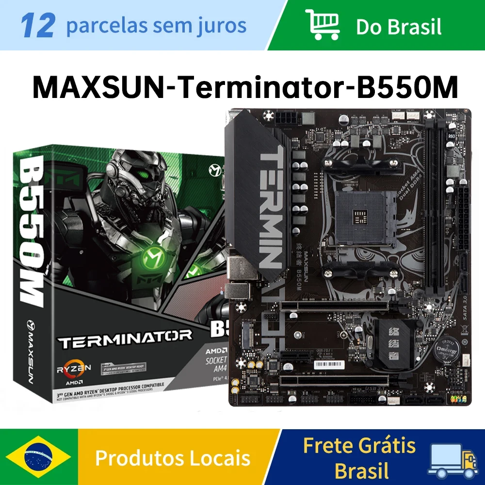 MAXSUN Terminator AMD B550M scheda madre Dual Channel DDR4 USB3.1 PCIE 4.0 AM4 supporta Ryzen 4000/5000 (3600/4650G/5600G/5600X)