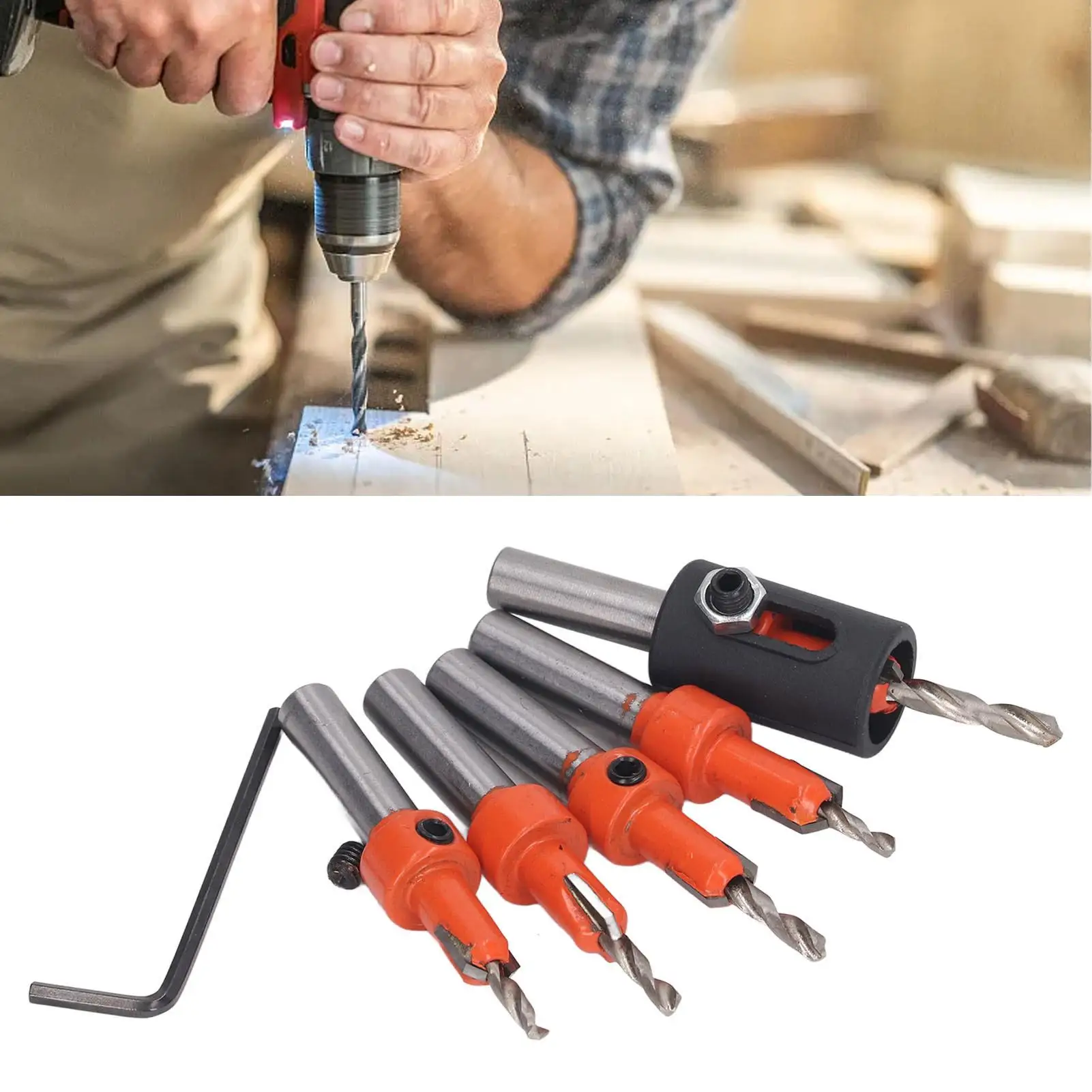 Adjustable Wood Countersink Bits for Easy Installation Multi Specifications for density Board Perfect for DIY Projects