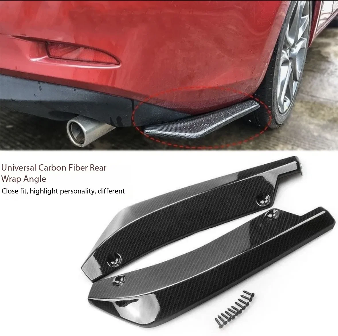Universal Auto Vorne Hinten Stoßstange Streifen Lip Spoiler Diffusor Splitter Scratch Protector Carbon Faser Winglets Seite Rock Verlängerung
