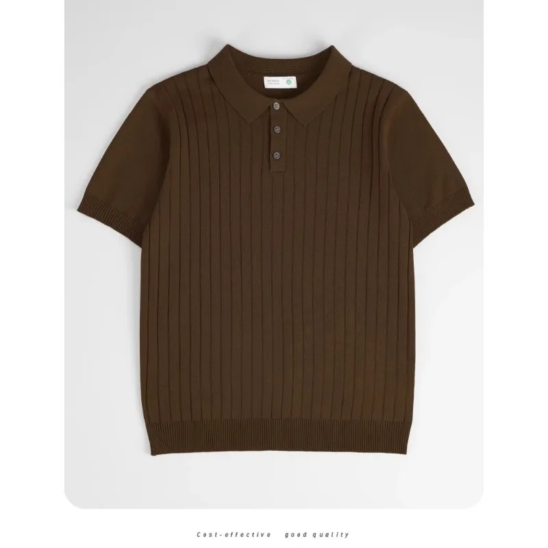 Summer Men's Polo Shirt Solid Color Short-sleeved Lapel Sweater Korean Style Top Pit Strip Casual Versatile T-shirt