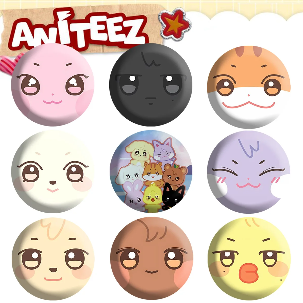 

Kpop Ateez 6cm Metal Brooch Aniteez Pop Up Store Backpack Badge Pins Hat Accessories Gift San Seonghwa Mingi Fans Collection