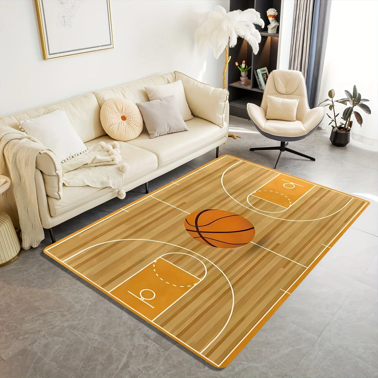 Home Bathroom Plan - Basketbalveld lay-outplan Flanel bedrukte vloermatten zijn