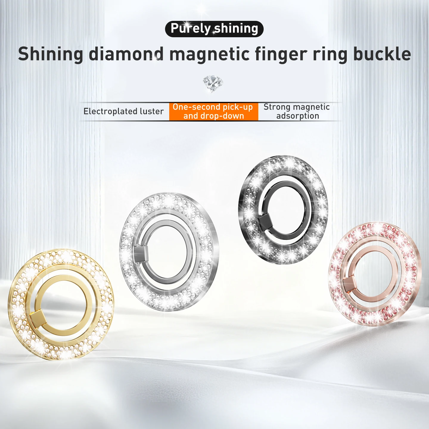 ที่วางโทรศัพท์แบบแม่เหล็กติดนิ้ว ดีไซน์แฟชั่น สำหรับ Magsafe ใช้ได้กับ iPhone 17 16-13 12 Pro Max