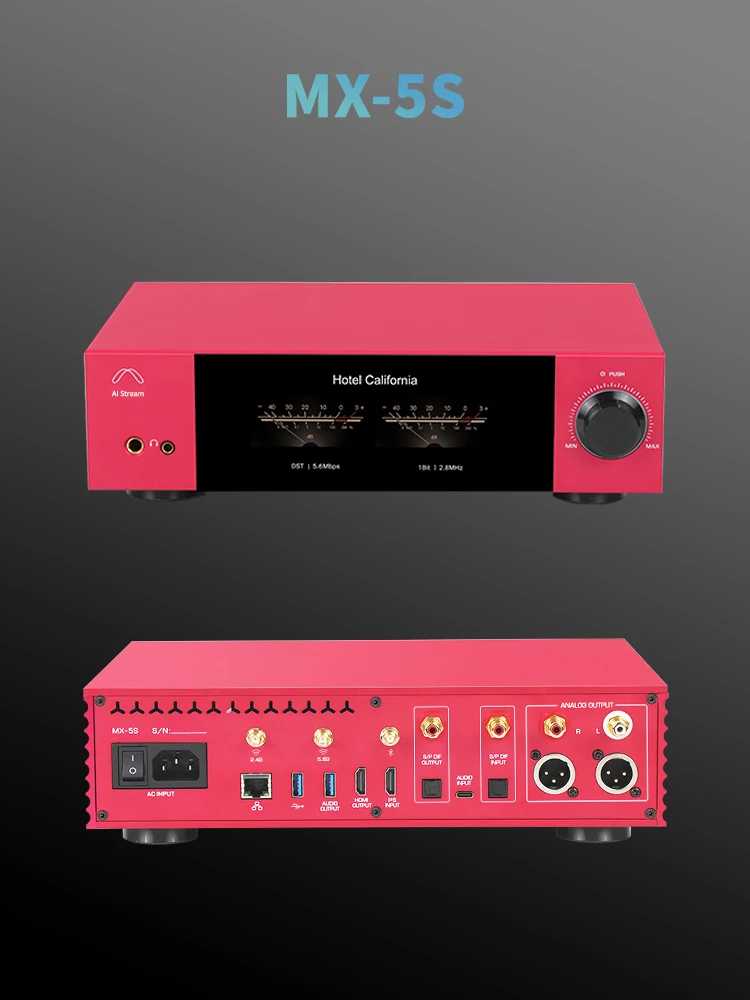 AI Stream MX-5S HIFI Streaming Desktop DSD512 Player + Decoder + مكبرات الصوت الأذن المتوازنة آلة متكاملة 2 * CS43198 فك