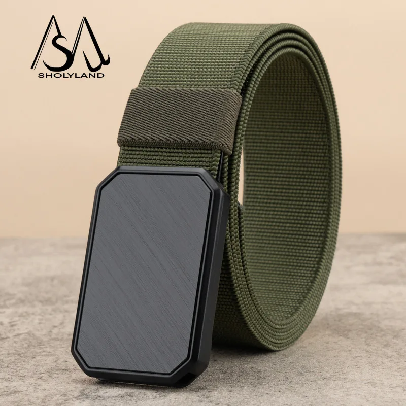 2024 Tactical Men\'s Canvas Belt Automatic Buckle Army Military Outdoor Waistband For Adult\'s Casual Cargo Pants Free Shipping